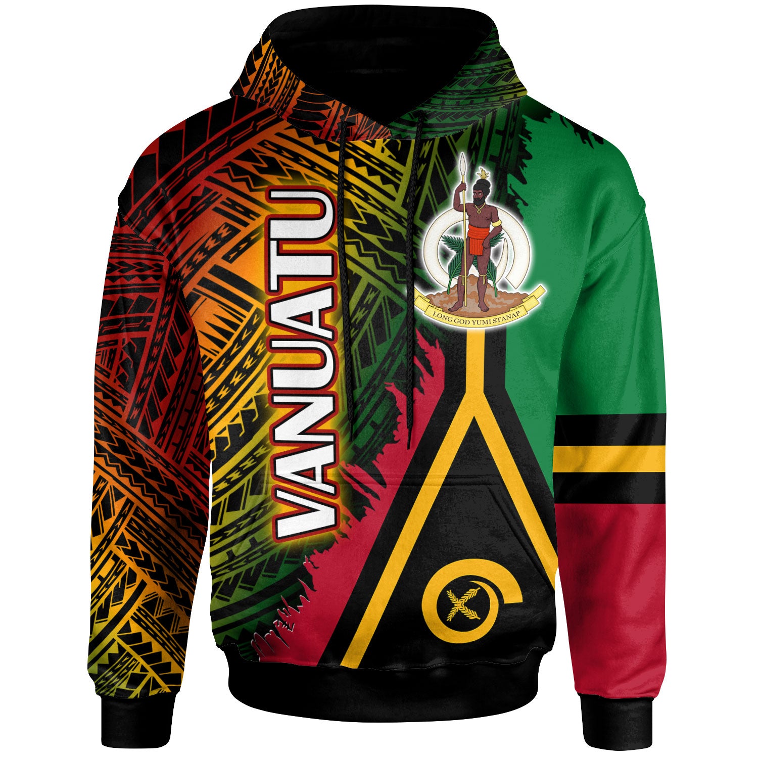 Vanuatu Hoodie - Custom Polynesian Grunge Texture Style Hoodie