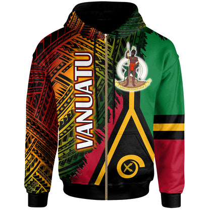 Vanuatu Hoodie - Custom Polynesian Grunge Texture Style Hoodie