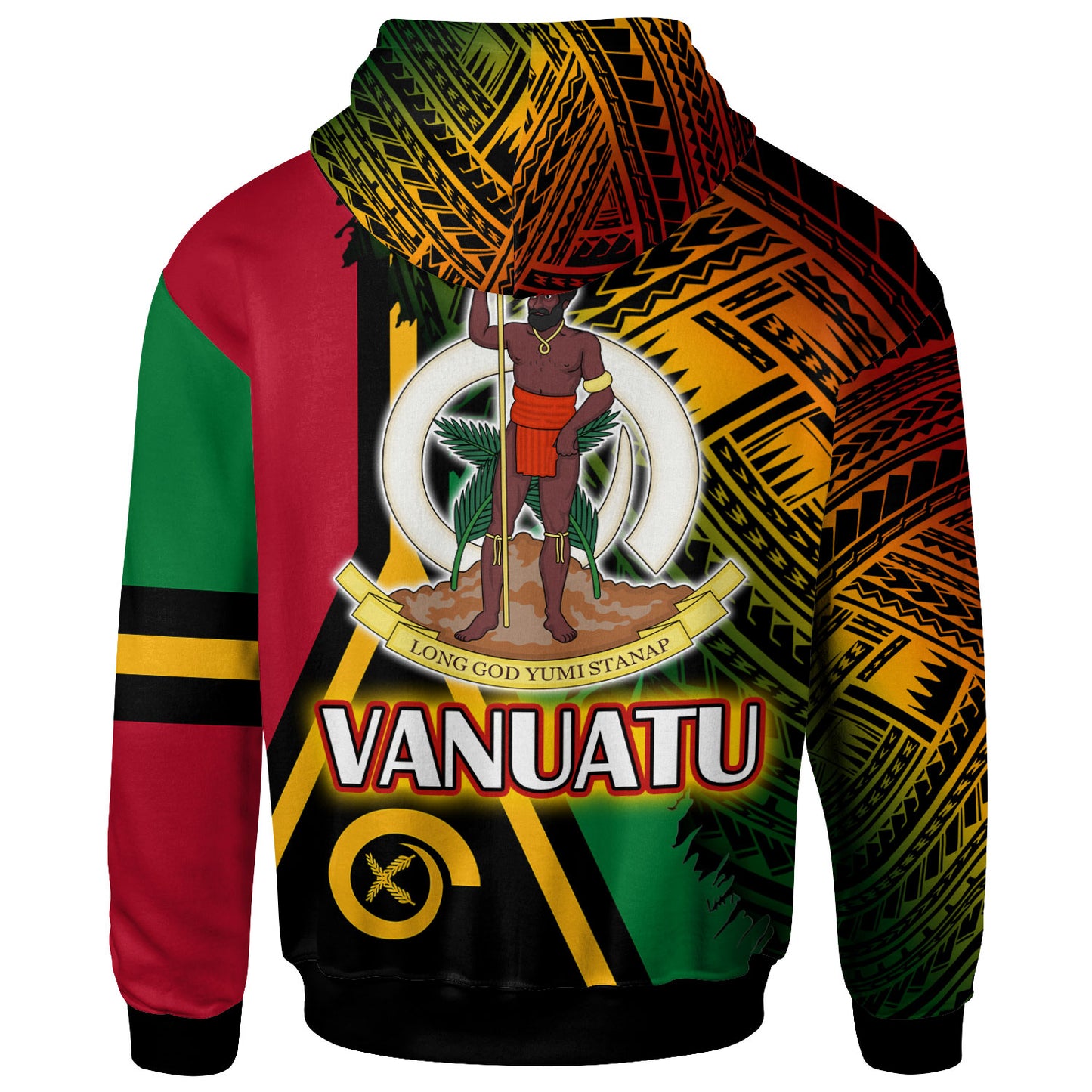 Vanuatu Hoodie - Custom Polynesian Grunge Texture Style Hoodie