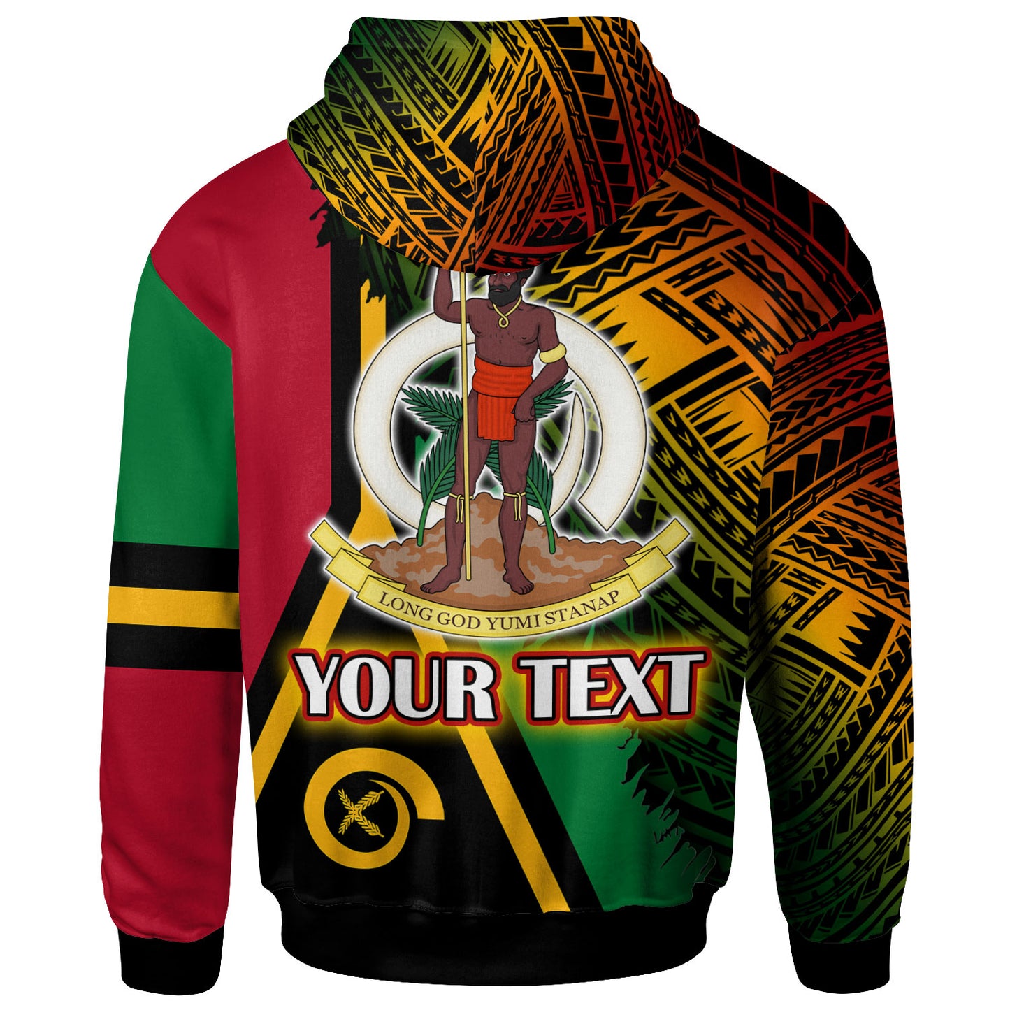 Vanuatu Hoodie - Custom Polynesian Grunge Texture Style Hoodie
