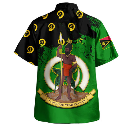 Vanuatu Hawaiian Shirt Melanesian Flag Grunge Symbols Pattern