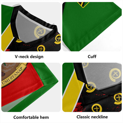Vanuatu Rugby Jersey Melanesian Flag Grunge Symbols Pattern