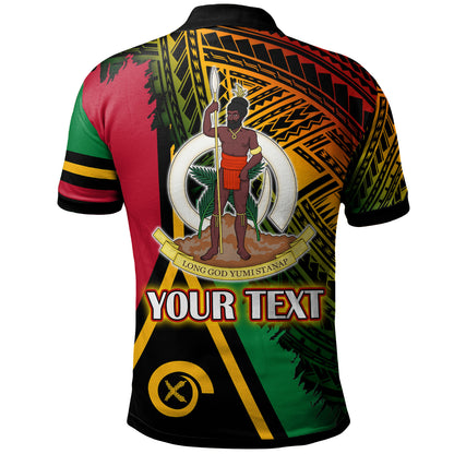 Vanuatu Polo Shirt - Custom Polynesian Grunge Texture Style Polo Shirt