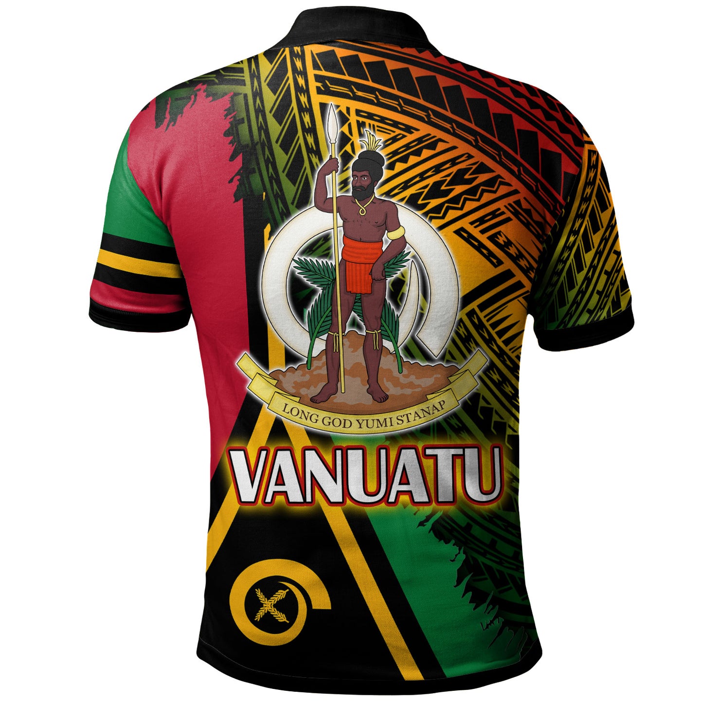 Vanuatu Polo Shirt - Custom Polynesian Grunge Texture Style Polo Shirt