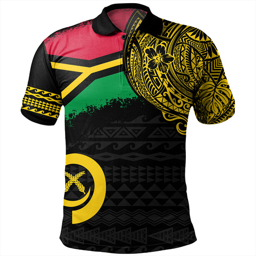 Vanuatu Polo Shirt Polynesian Flag With Coat Of Arms