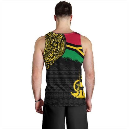 Vanuatu Tank Top Polynesian Flag With Coat Of Arms