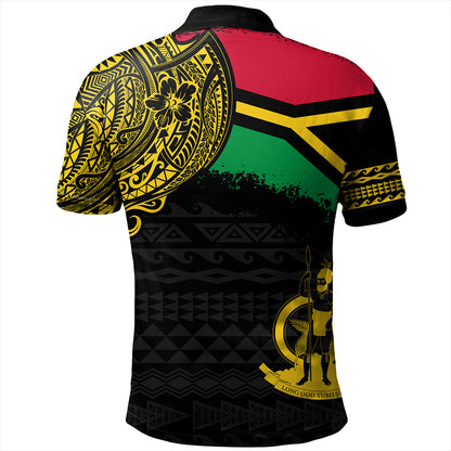 Vanuatu Polo Shirt Polynesian Flag With Coat Of Arms