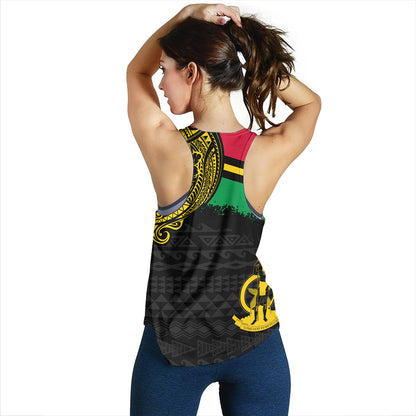 Vanuatu Women Tank Polynesian Flag With Coat Of Arms