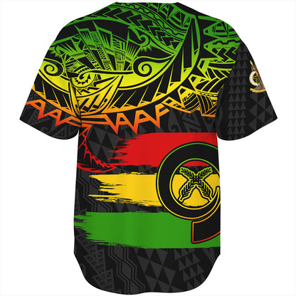 Vanuatu Baseball Shirt Tribal Grunge Flag