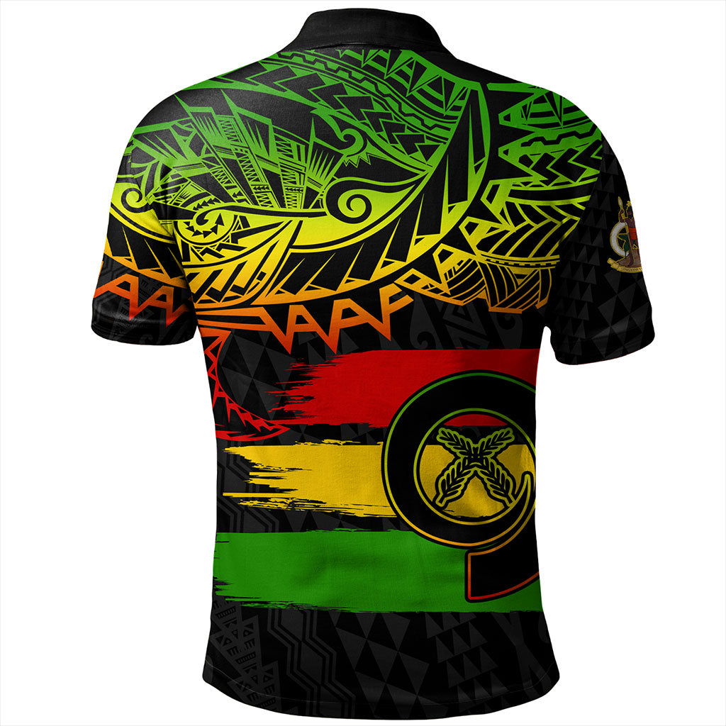 Vanuatu Polo Shirt Tribal Grunge Flag
