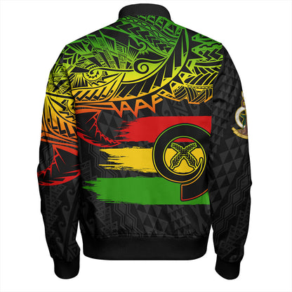 Vanuatu Bomber Jacket Tribal Grunge Flag