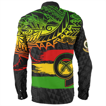 Vanuatu Long Sleeve Shirt Tribal Grunge Flag