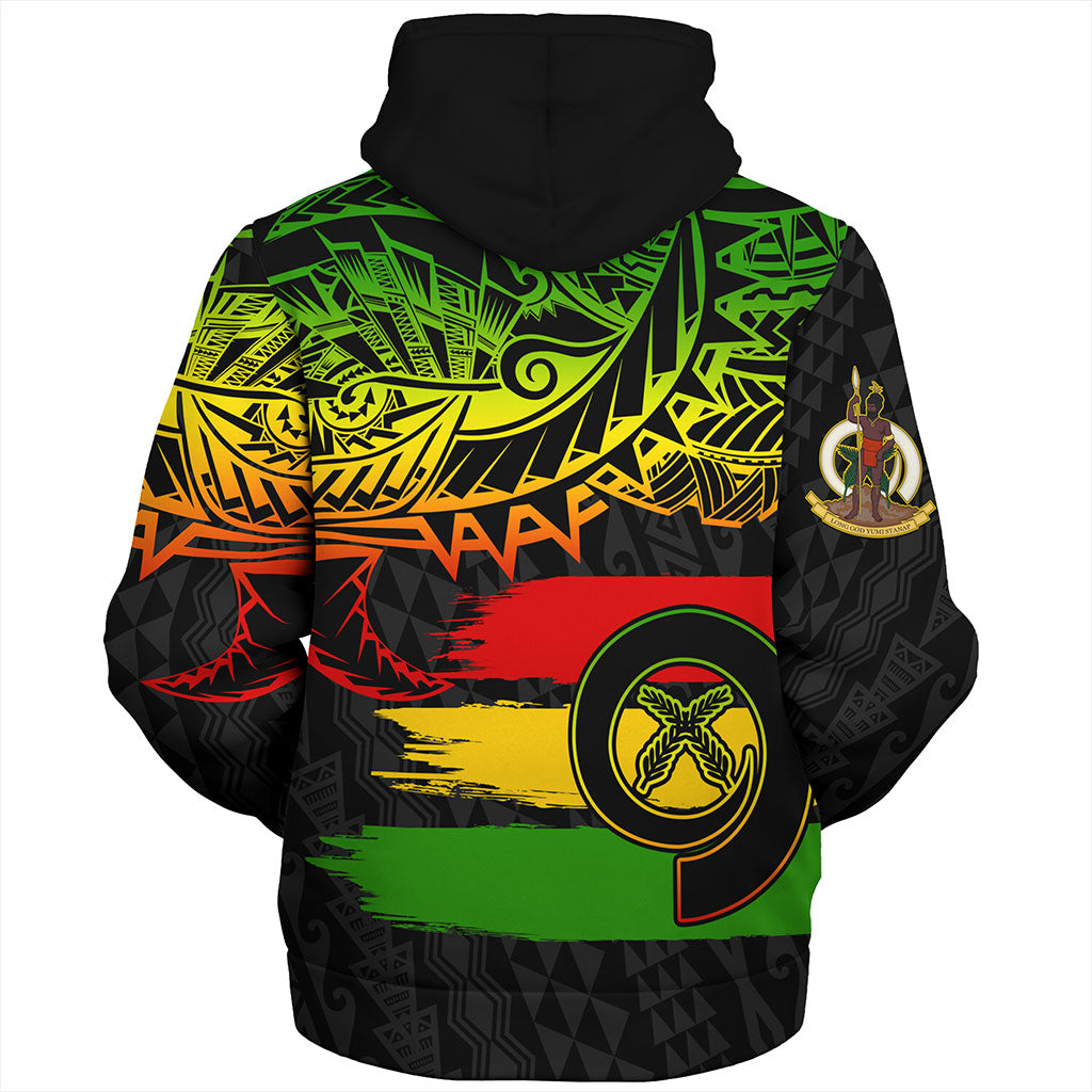 Vanuatu Sherpa Hoodie Tribal Grunge Flag
