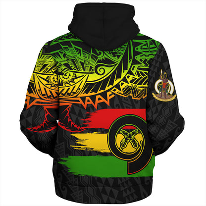Vanuatu Sherpa Hoodie Tribal Grunge Flag