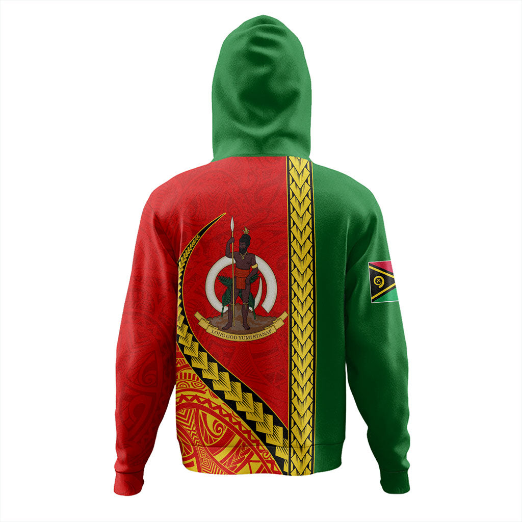 Vanuatu Hoodie Tribal Melanesian Flag And Coat Of Arms