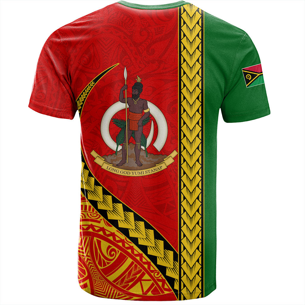 Vanuatu T-Shirt Tribal Melanesian Flag And Coat Of Arms