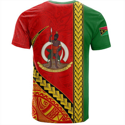 Vanuatu T-Shirt Tribal Melanesian Flag And Coat Of Arms