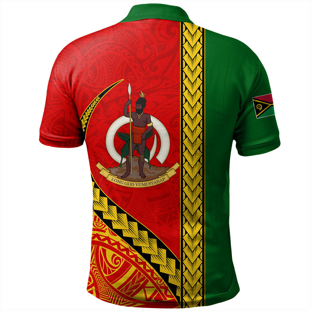 Vanuatu Polo Shirt Tribal Melanesian Flag And Coat Of Arms