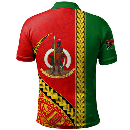 Vanuatu Polo Shirt Tribal Melanesian Flag And Coat Of Arms