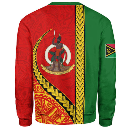 Vanuatu Sweatshirt Tribal Melanesian Flag And Coat Of Arms