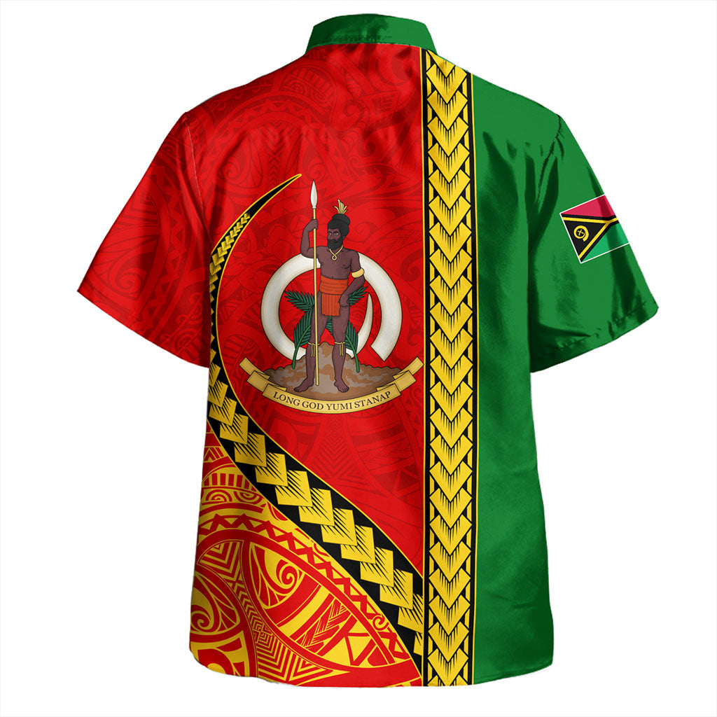Vanuatu Hawaiian Shirt Tribal Melanesian Flag And Coat Of Arms