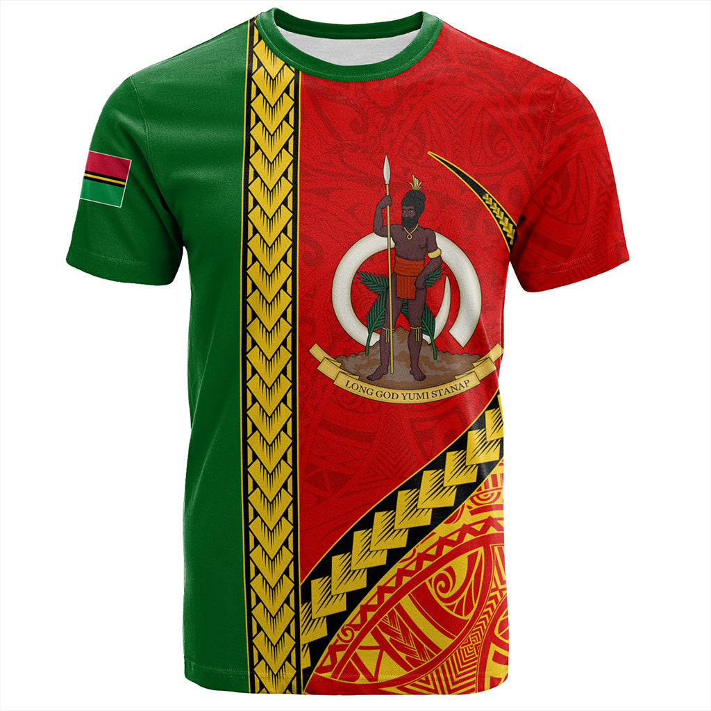 Vanuatu T-Shirt Tribal Melanesian Flag And Coat Of Arms