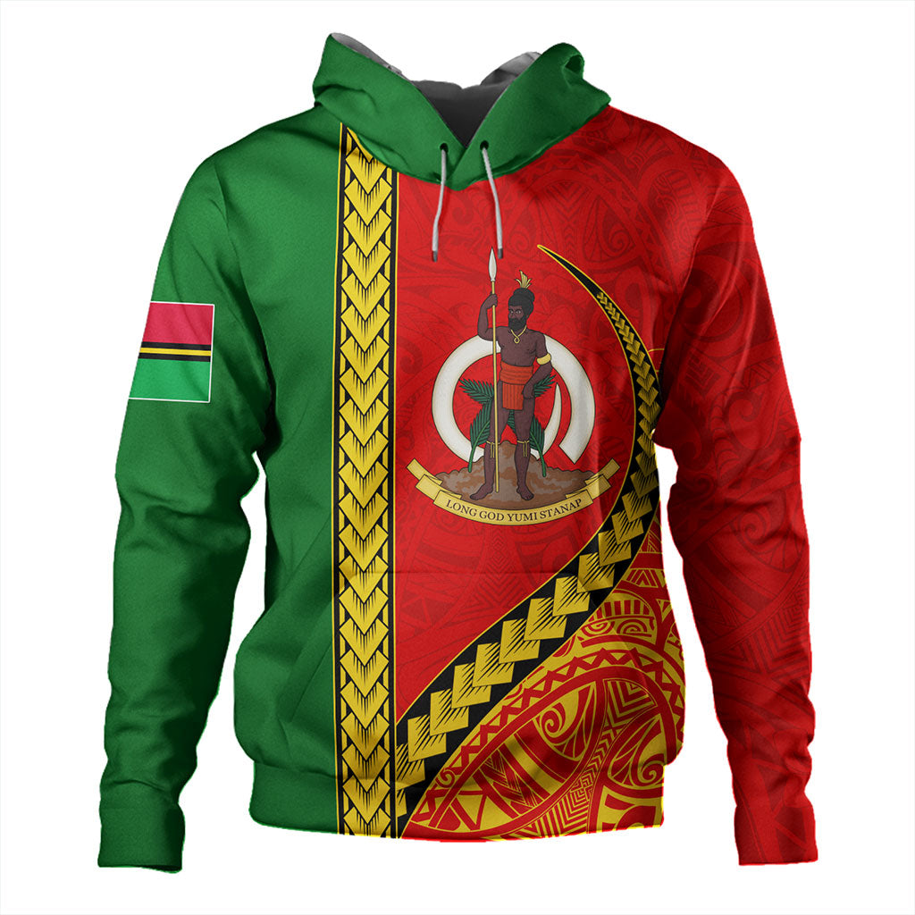 Vanuatu Hoodie Tribal Melanesian Flag And Coat Of Arms