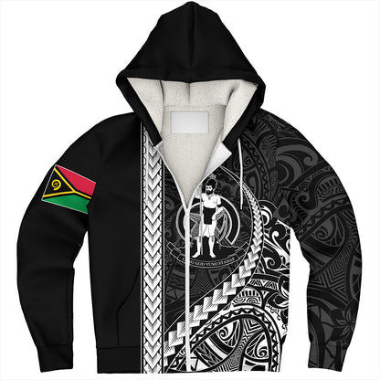 Vanuatu Sherpa Hoodie Tribal Melanesian Coat Of Arms