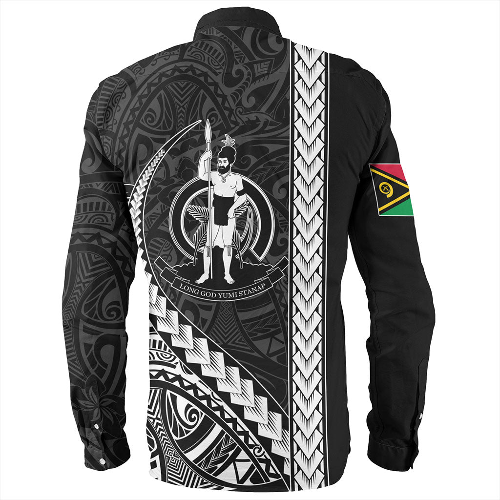 Vanuatu Long Sleeve Shirt Tribal Melanesian Coat Of Arms