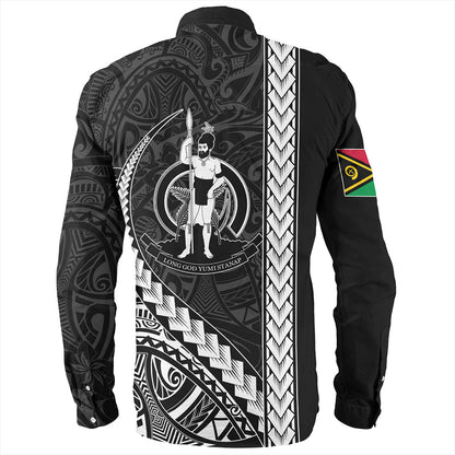 Vanuatu Long Sleeve Shirt Tribal Melanesian Coat Of Arms