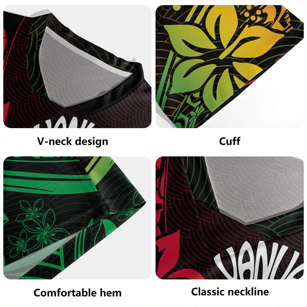 Vanuatu Rugby Jersey  Long God Yumi Stanap Flag Color Tribal Patterns Style
