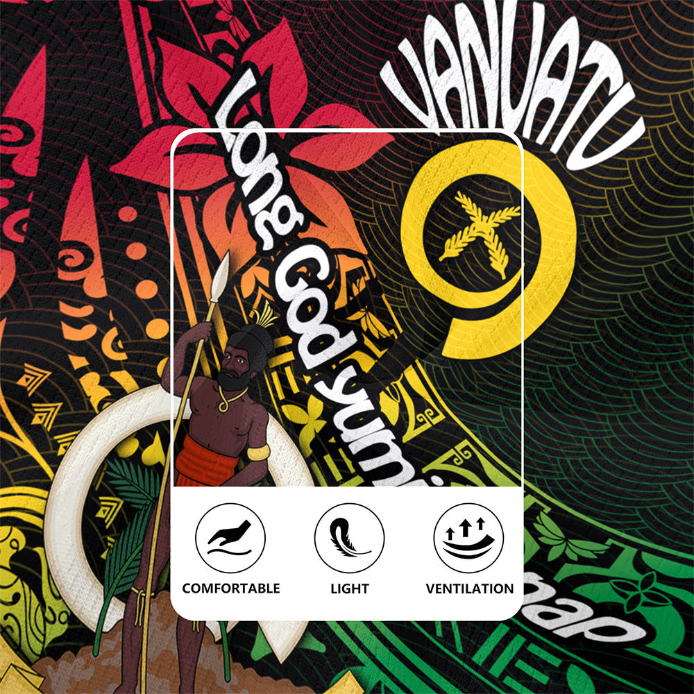 Vanuatu Rugby Jersey  Long God Yumi Stanap Flag Color Tribal Patterns Style