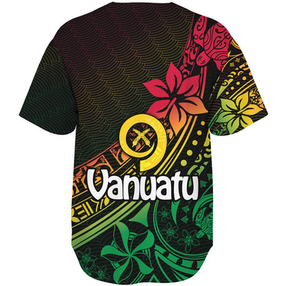 Vanuatu Baseball Shirt Long God Yumi Stanap Flag Color Tribal Patterns Style