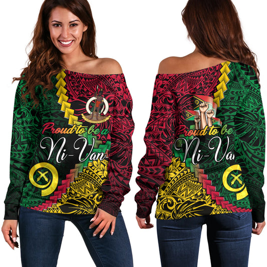 Vanuatu Off Shoulder Sweatshirt Proud To Be A Ni-van