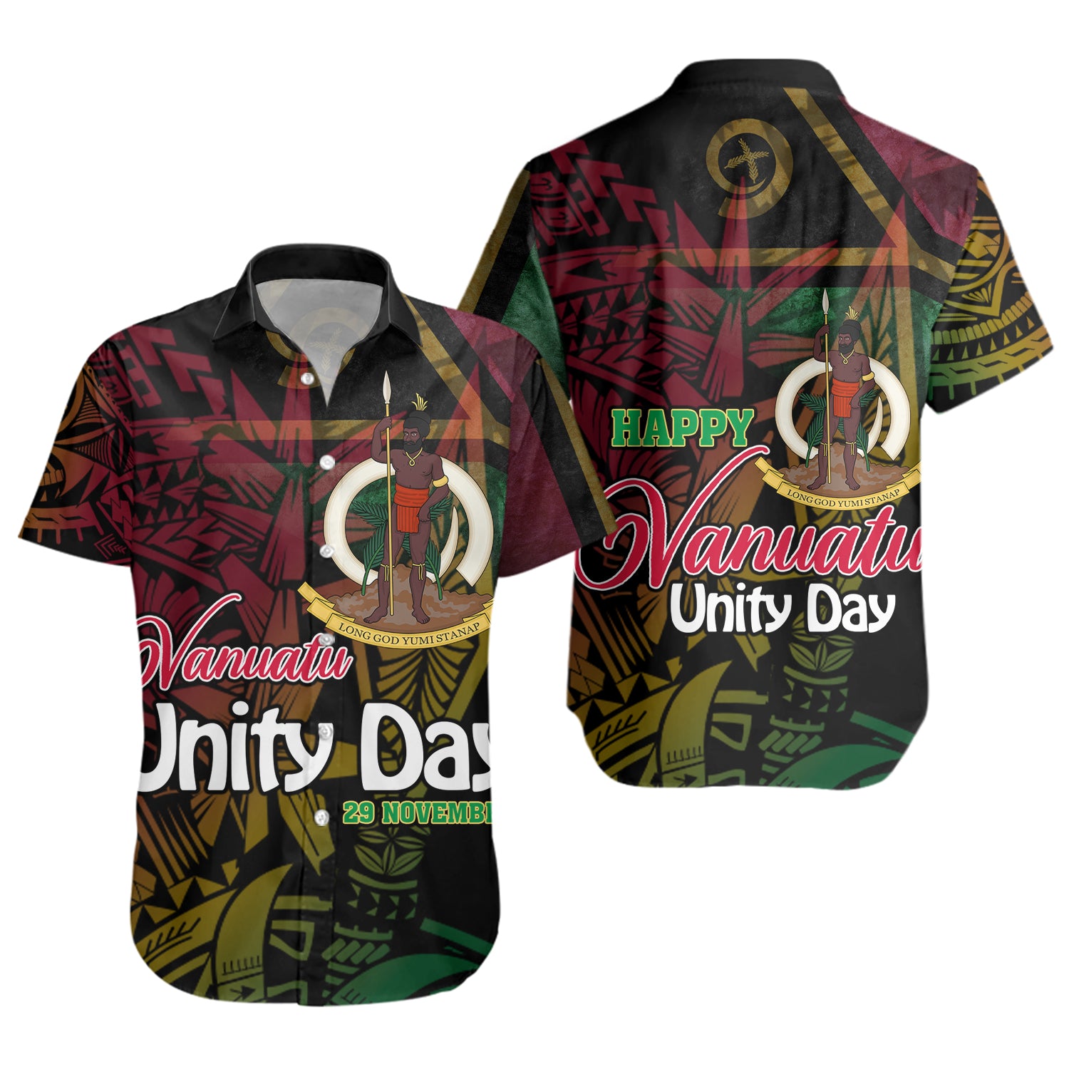 Vanuatu Short Sleeve Shirt Vanuatu Unity Day
