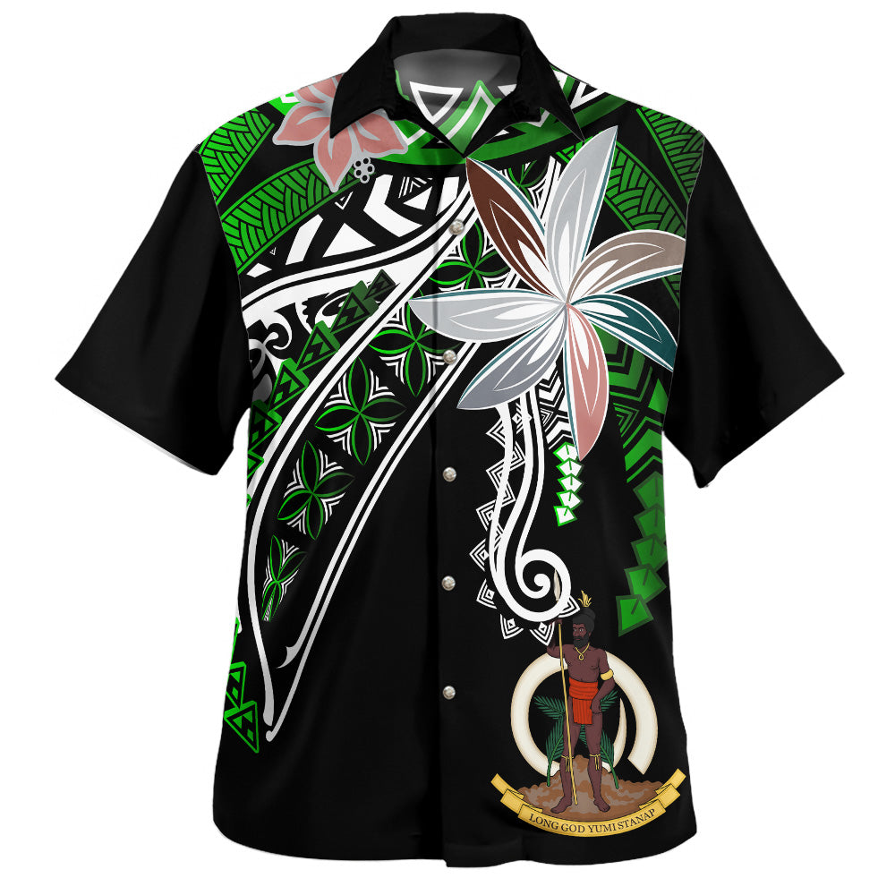 Vanuatu Hawaiian Shirt Custom Personalised Fanciful Forest Green