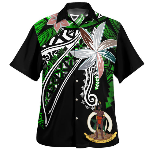 Vanuatu Hawaiian Shirt Custom Personalised Fanciful Forest Green
