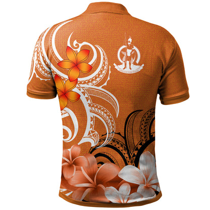 Vanuatu Polo Shirt Custom Personalised Floral Spirit Orange