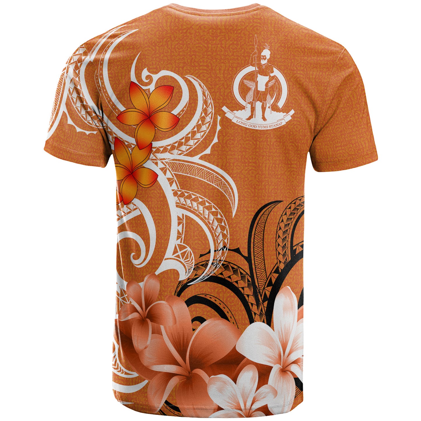 Vanuatu T-Shirt Custom Personalised Floral Spirit Orange
