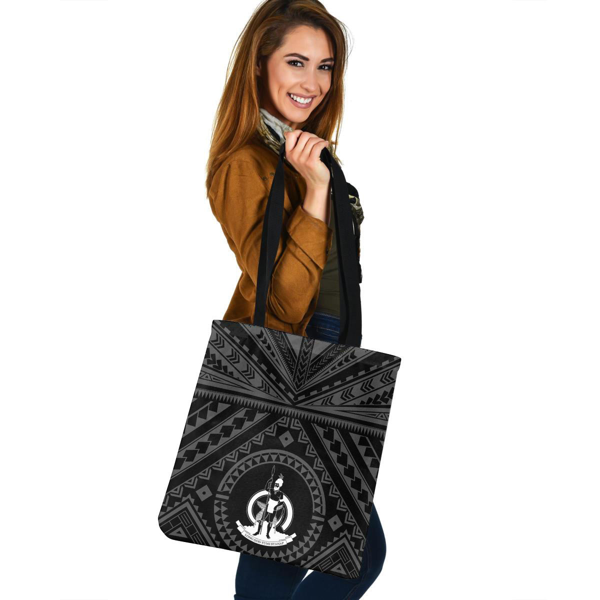 Vanuatu Custom Personalised Tote Bag Polynesian Tattoo Style