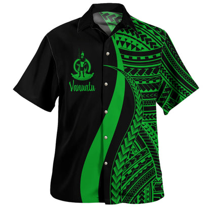Vanuatu Custom Personalised Hawaiian Shirt Polynesian Tentacle Tribal Pattern