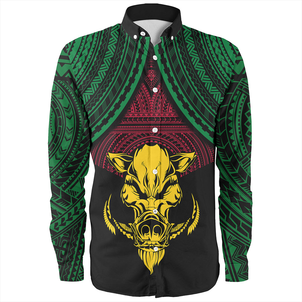 Vanuatu Long Sleeve Shirt Coat Of Arms Tribal