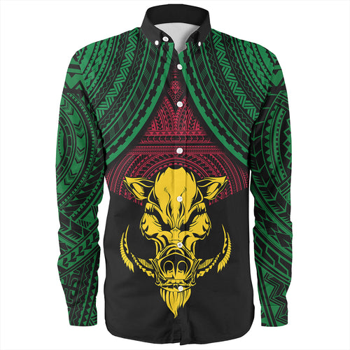 Vanuatu Long Sleeve Shirt Coat Of Arms Tribal