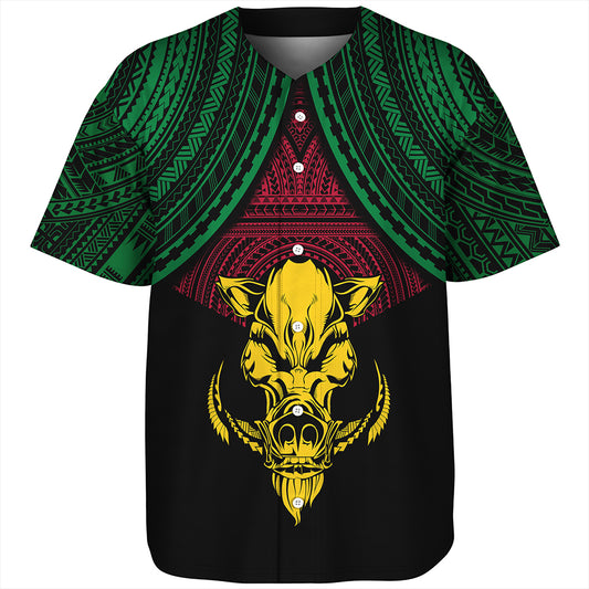 Vanuatu Baseball Shirt Coat Of Arms Tribal