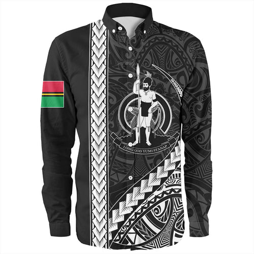 Vanuatu Long Sleeve Shirt Tribal Melanesian Coat Of Arms