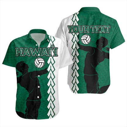 Hawaii Short Sleeve Shirt Custom Men Volleyball Polynesia Tattoo