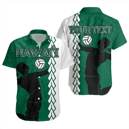 Hawaii Short Sleeve Shirt Custom Men Volleyball Polynesia Tattoo