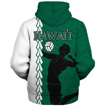 Hawaii Sherpa Hoodie Custom Men Volleyball Polynesia Tattoo