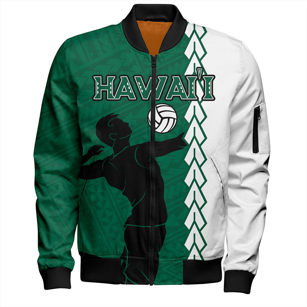 Hawaii Bomber Jacket Custom Men Volleyball Polynesia Tattoo