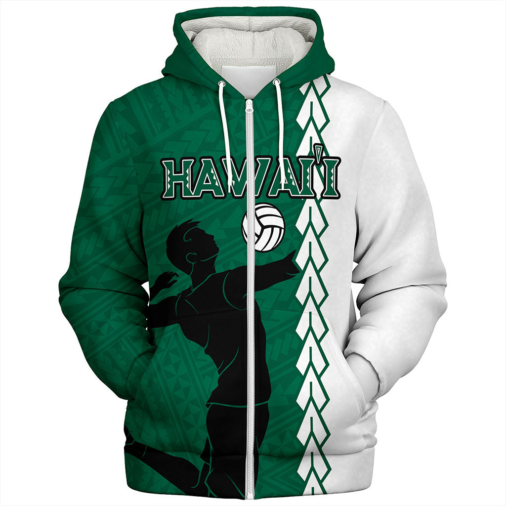 Hawaii Sherpa Hoodie Custom Men Volleyball Polynesia Tattoo